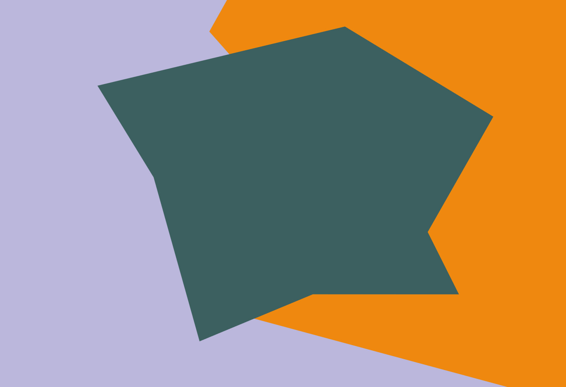 grafisches Muster das aus den Corporate Farben von Lavendel, Orange und Grün besteht